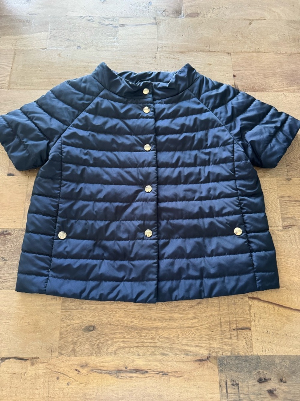 Herno Quilted Jacket Short Sleeve navy For Girls size 12 years snap buttons